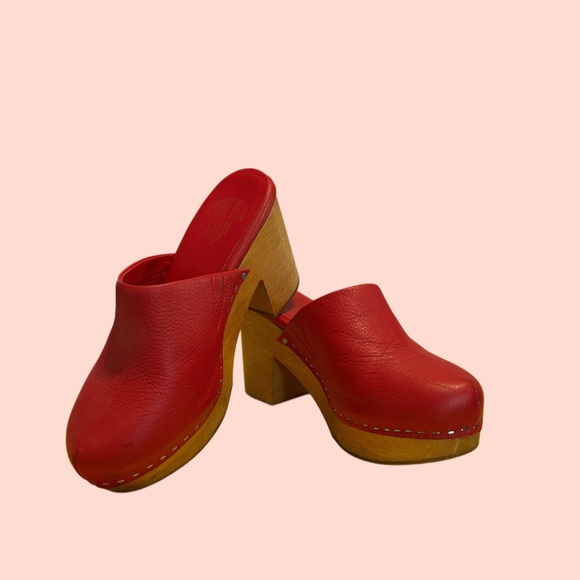 Charlotte Stone Marlo Clogs in Red / Flame - Picture 2 of 3